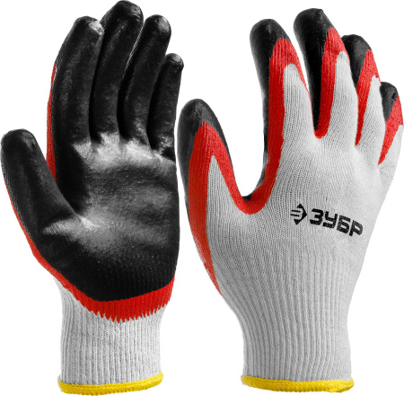 Перчатки х/б 13 класс ЗАЩИТА х2 L-XL ЗУБР